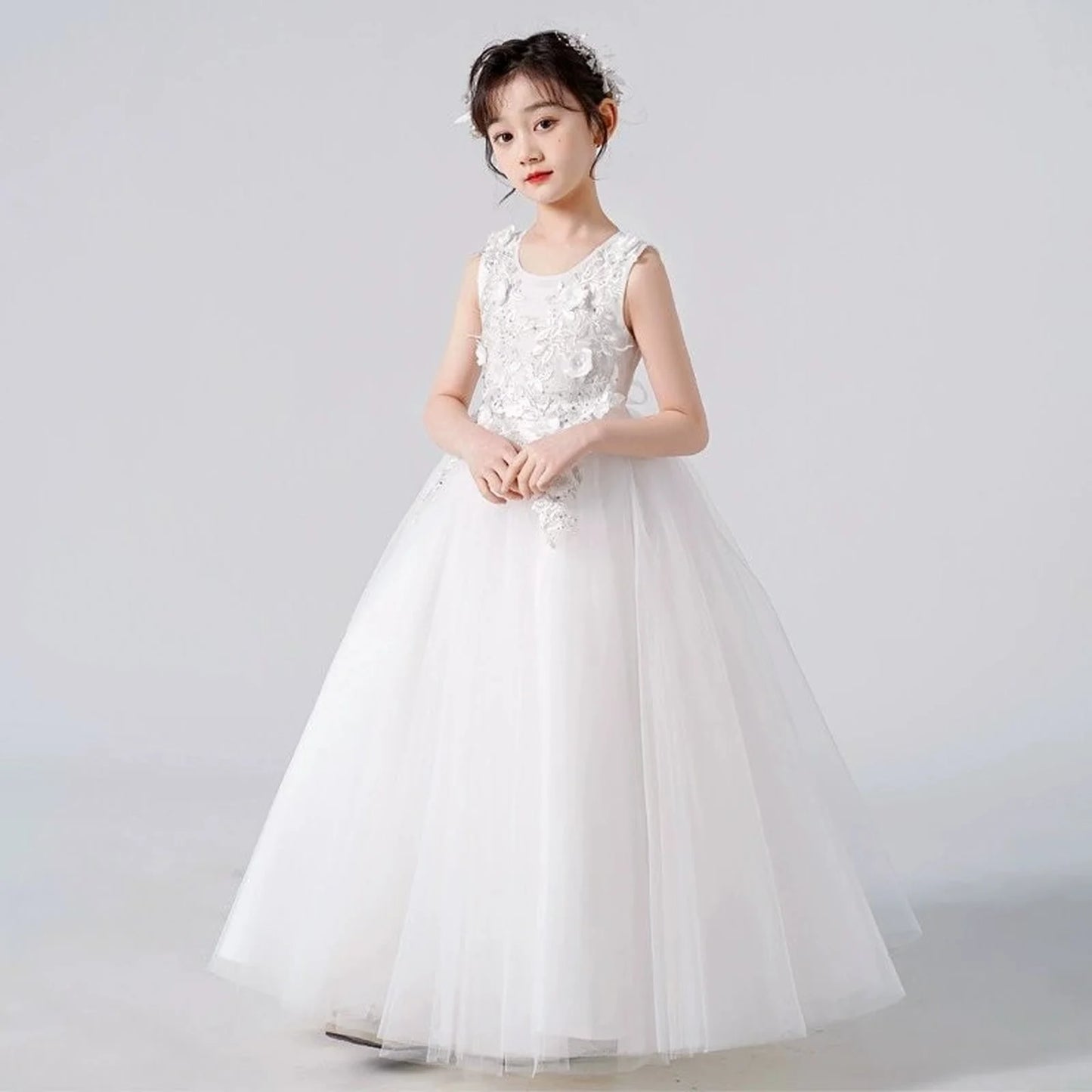 Robe Fille Verte Tulle