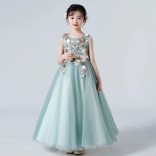 Robe Fille Verte Tulle